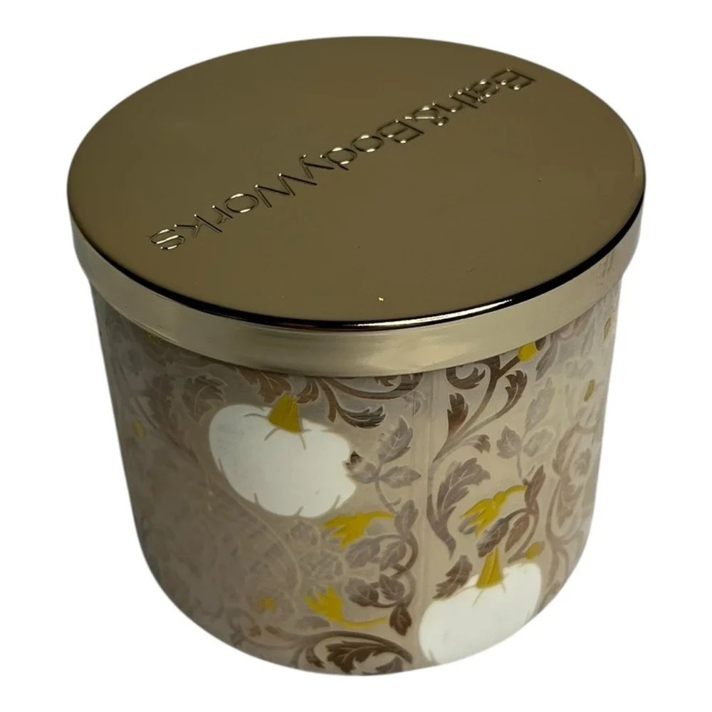 White Barn Bath & Body Works White Pumpkin 3 Wick Scented Candle 14.5 oz